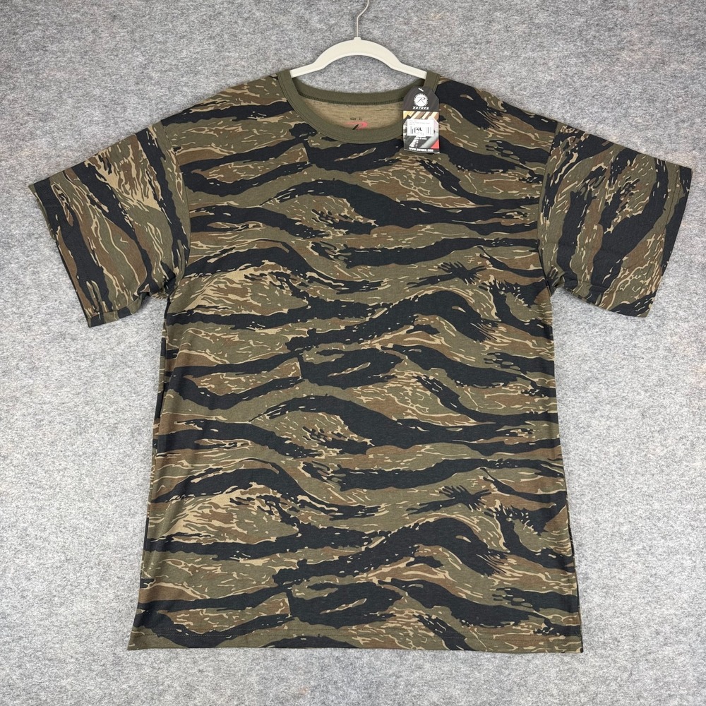 Rothco Tiger Stripe Camo T-Shirt Short Sleeve Military Tee 6787 Mens XL